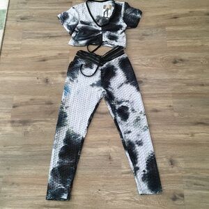 Stylish Black and Gray Women's 2pc set butt lifting